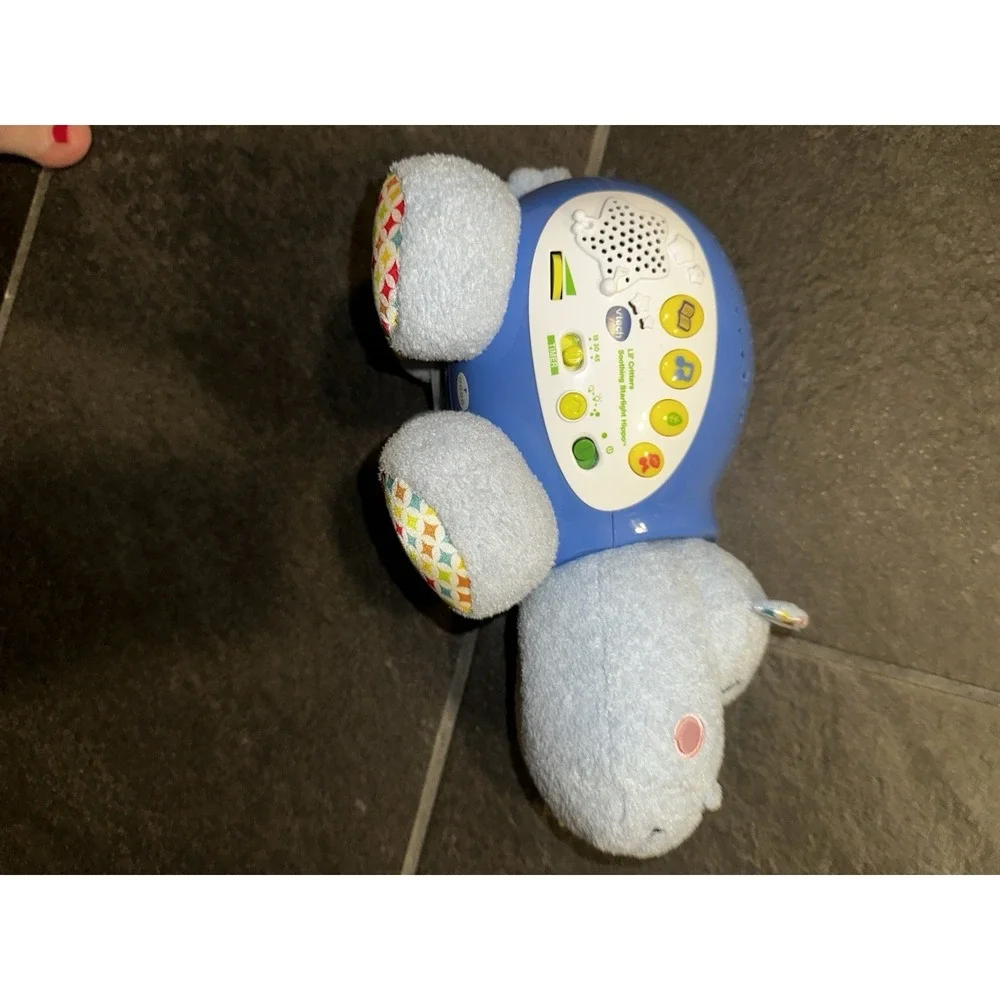 VTech Lil' Critters Soothing Starlight Hippo Sound Lights Music Toy Tested Works